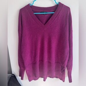 Tahari V-Neck Sweater - deep pink